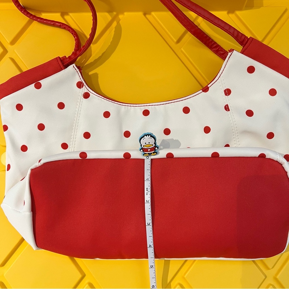My Sweet Piano Vintage Retro Pinup Shoulder Bag Polka Dots Red & White - Picture 8 of 8